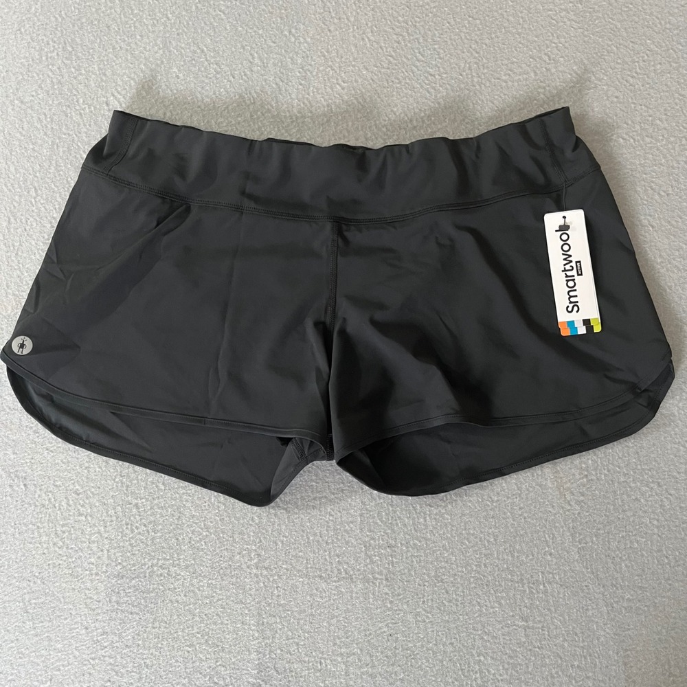 NWT‎ Smartwool Active merino sport Lined Shorts Womens XL Black Running Athletic